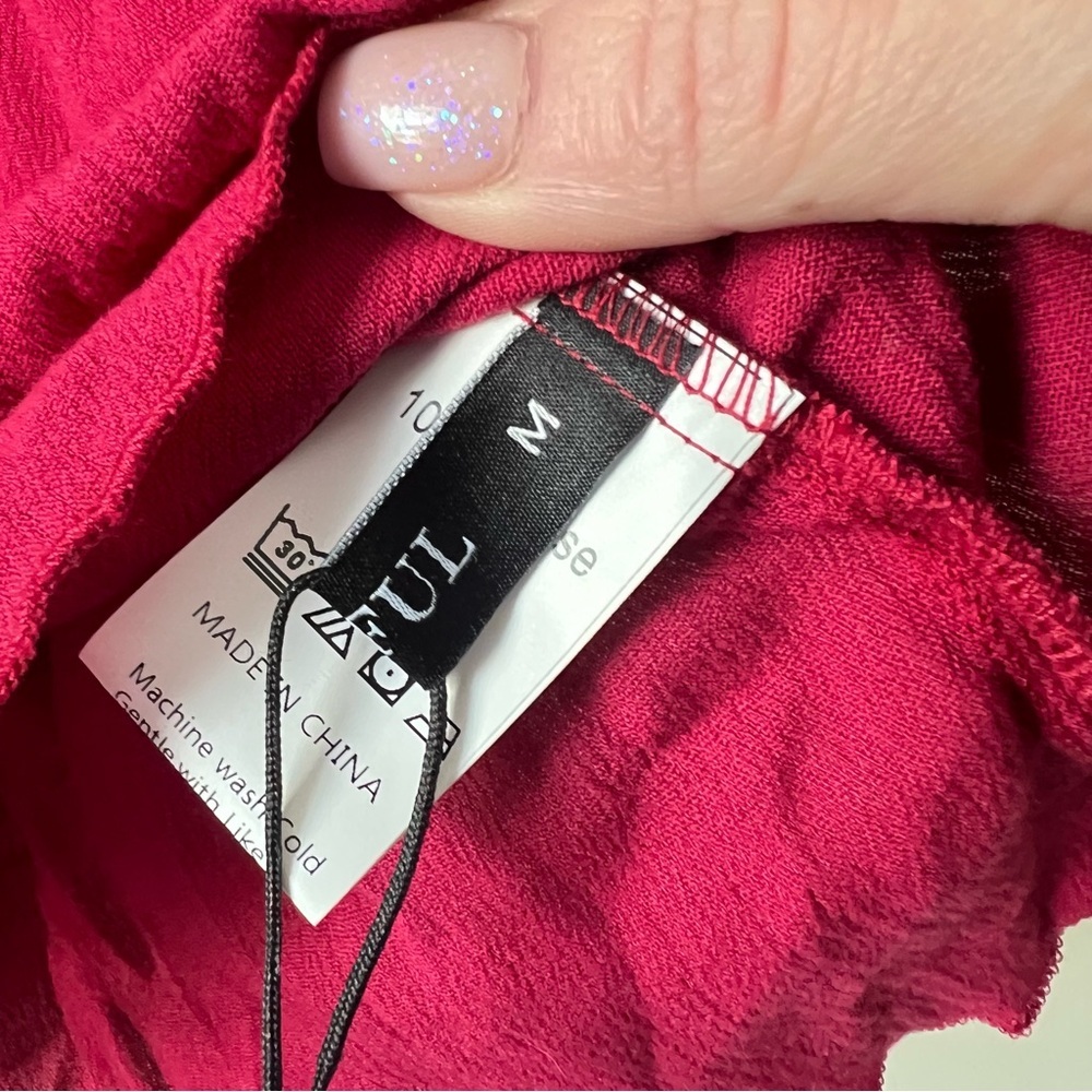 Zaful Rasberry Lace-Trim Tiered Cami - Picture 8 of 9